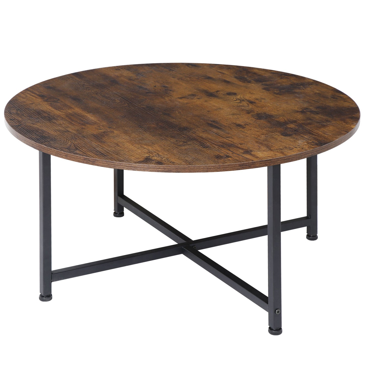 Round Coffee Table Kitchen Dining Table Modern Leisure Tea Table Office Brown