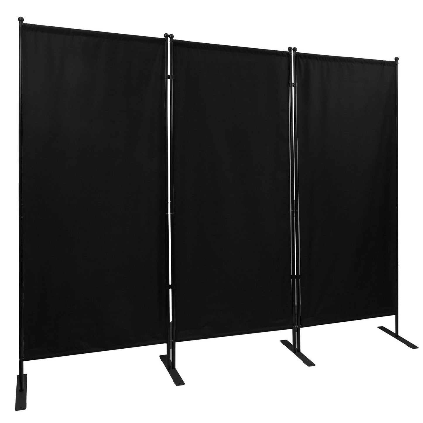 3-Panel Folding Room Divider Wall 88"x71" Office Partition Privacy Screen + Bag