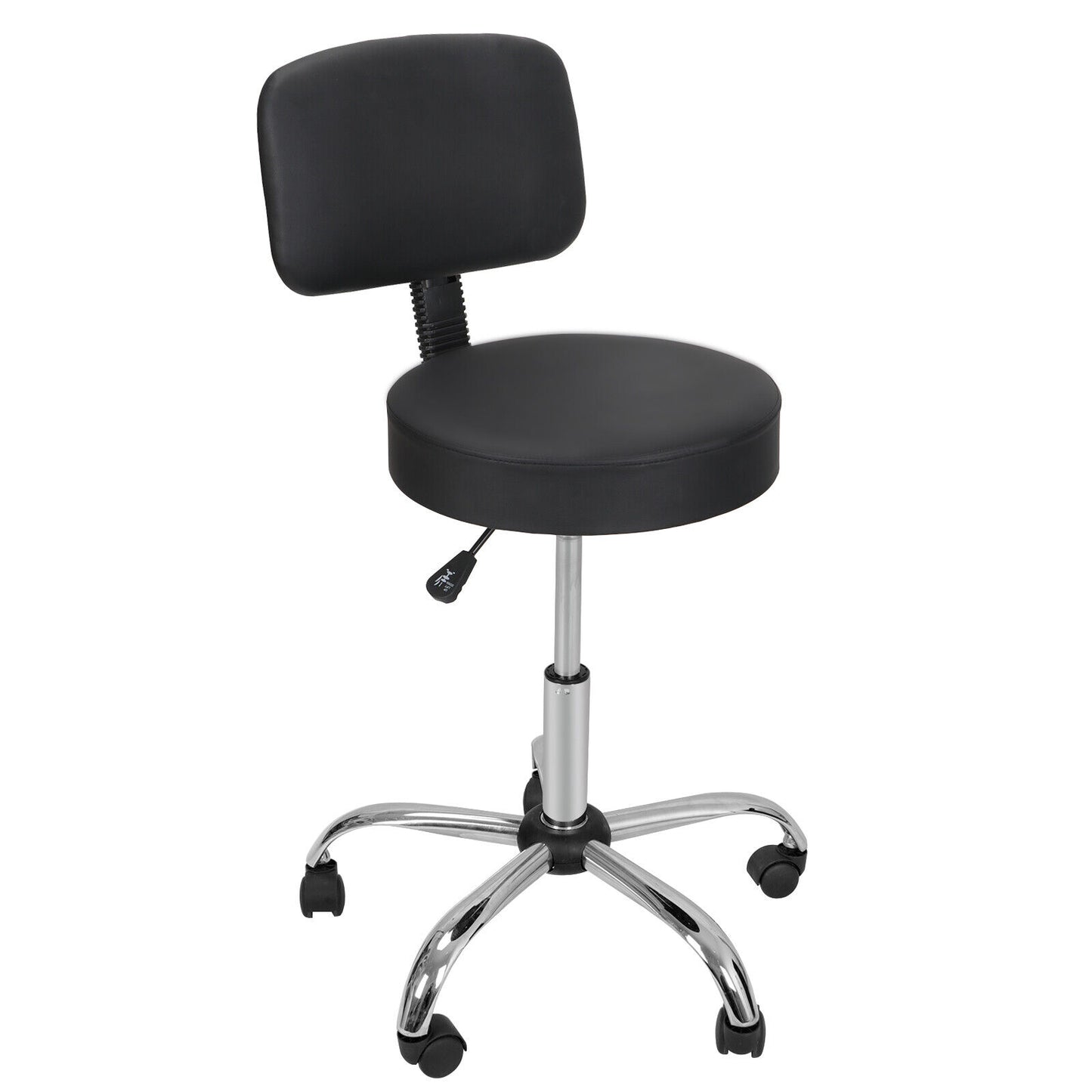 Adjustable Hydraulic Rolling Swivel Massage Spa Salon Stool Chair w/Back Rest