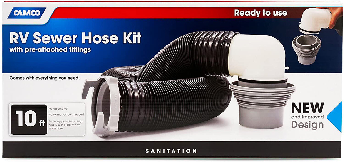New 10' Sewer Hose Swivel Fitting Extension Kit Motorhome RV Parts & Accessories