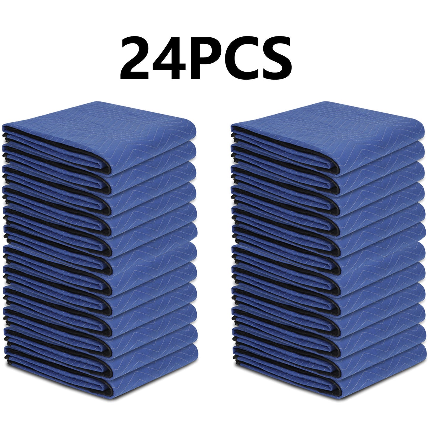 24 Pack Moving Blankets 80" x 72" Pro Economy Blue Shipping Furniture Pads
