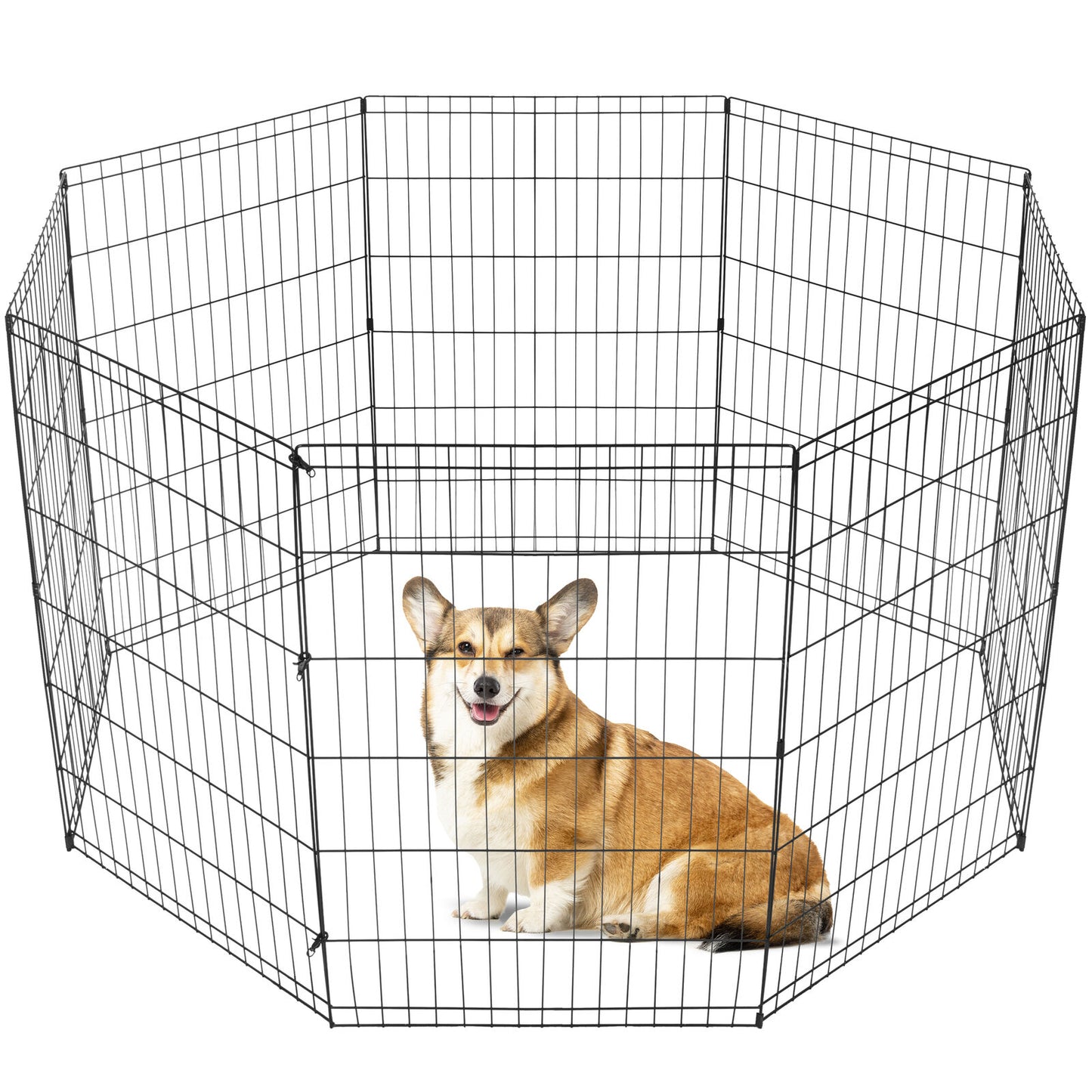 36 Inch 8 Panels Dog Playpen Tall Large Crate Fence Pet Play Pen Exercise Cage