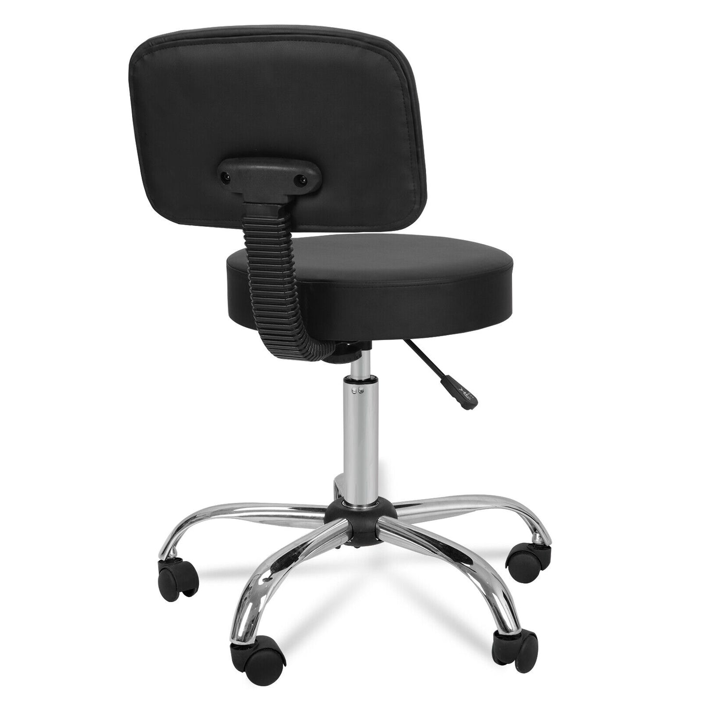 4X Rolling Beauty Salon Stool Chair Black Adjustable Hydraulic Swivel Spa W/Back