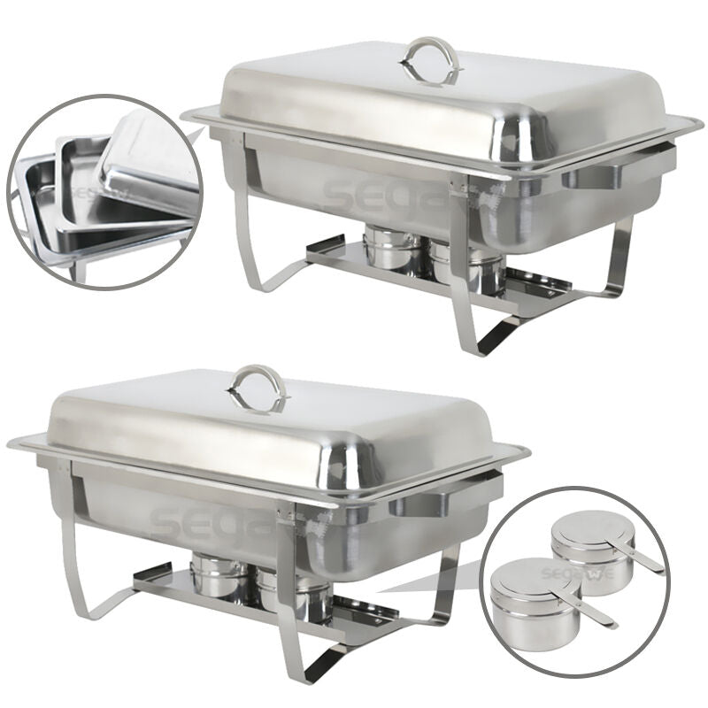 4 PACK CATERING STAINLESS STEEL CHAFER CHAFING DISH SETS 8 QT PARTY PACK