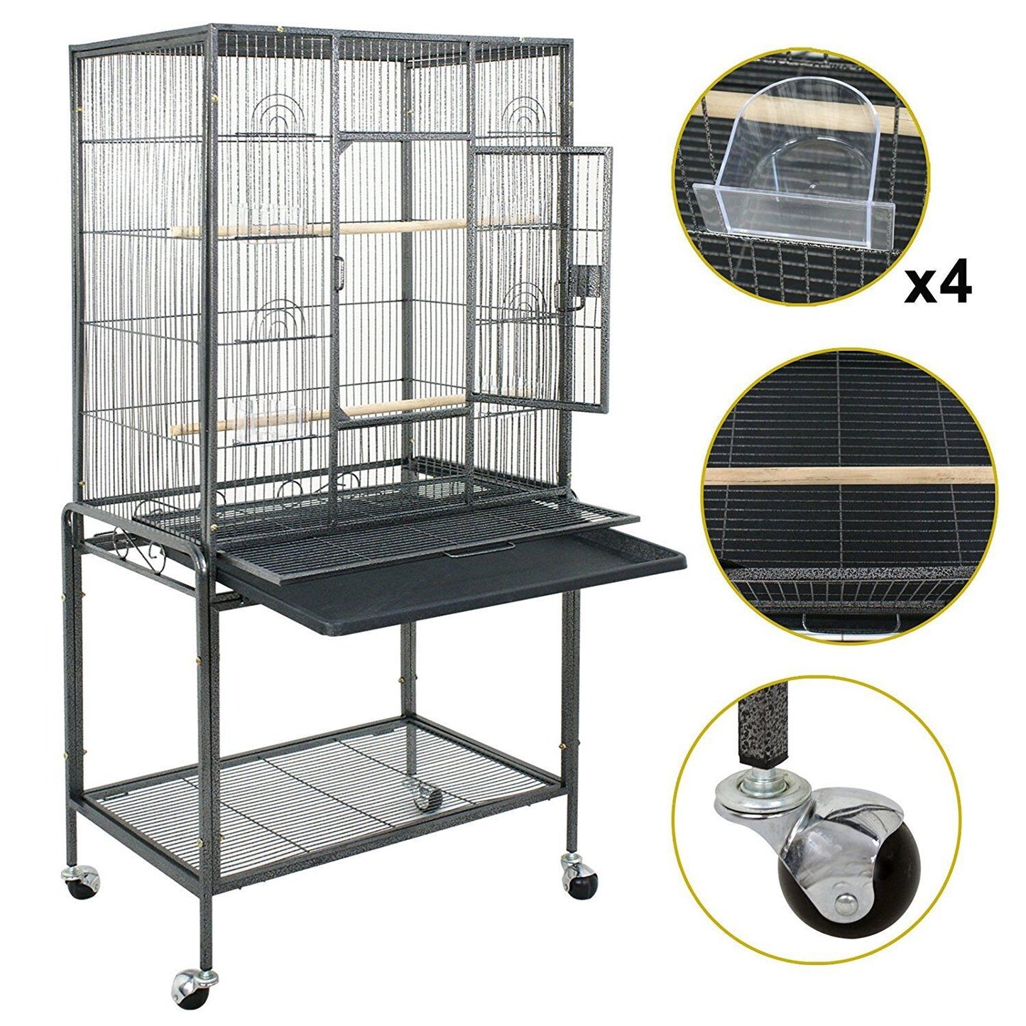 Bird Cage Large Play Top Bird Parrot Finch Cage Macaw Cockatoo Pet Supplies 53"