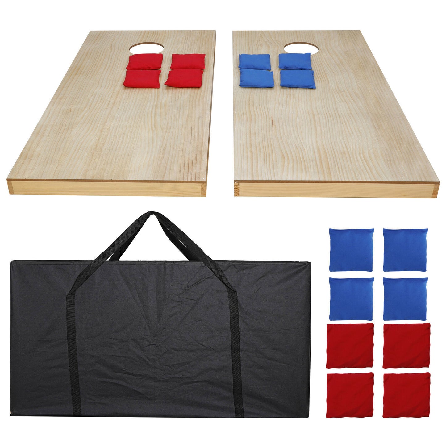 4x2' Foldable DIY Wooden Bean Bag Toss Cornhole Game Set of 2Boards & 8 Beanbags