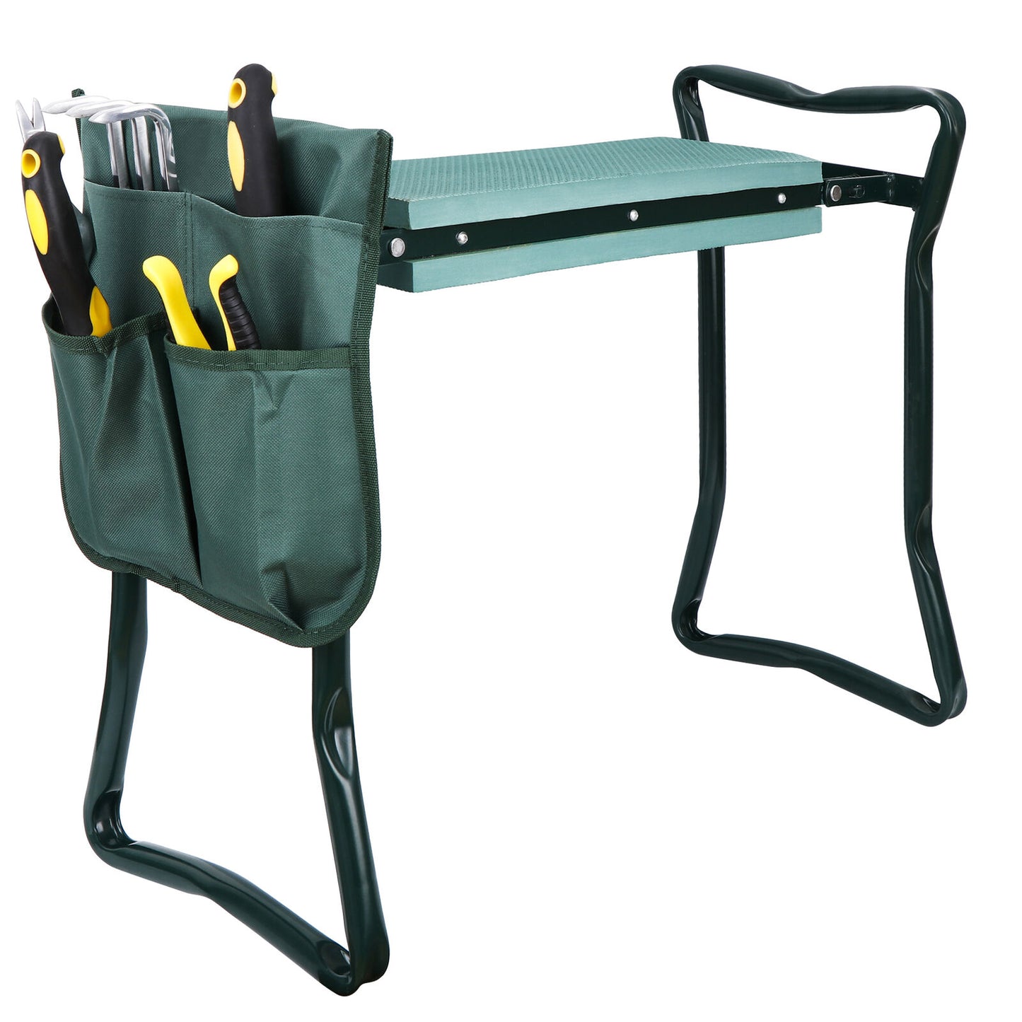 2pcs Garden Seat Bench Kneeling Pad Tool Pouch Gardening Folding Chair Outdoor