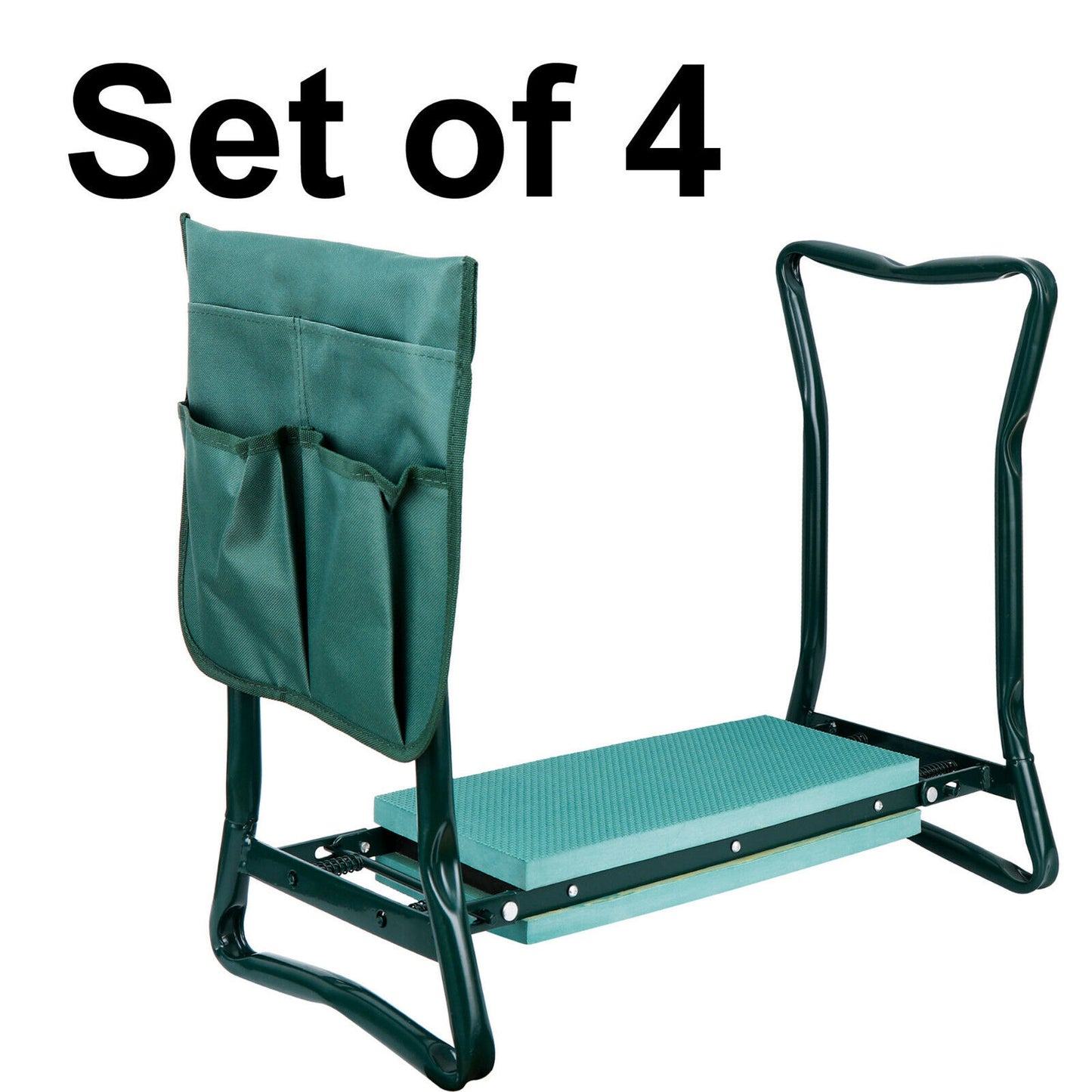 4pcs Foldable Garden Kneeler and Seat Portable Stool EVA Pad W/ Bonus Tool Pouch