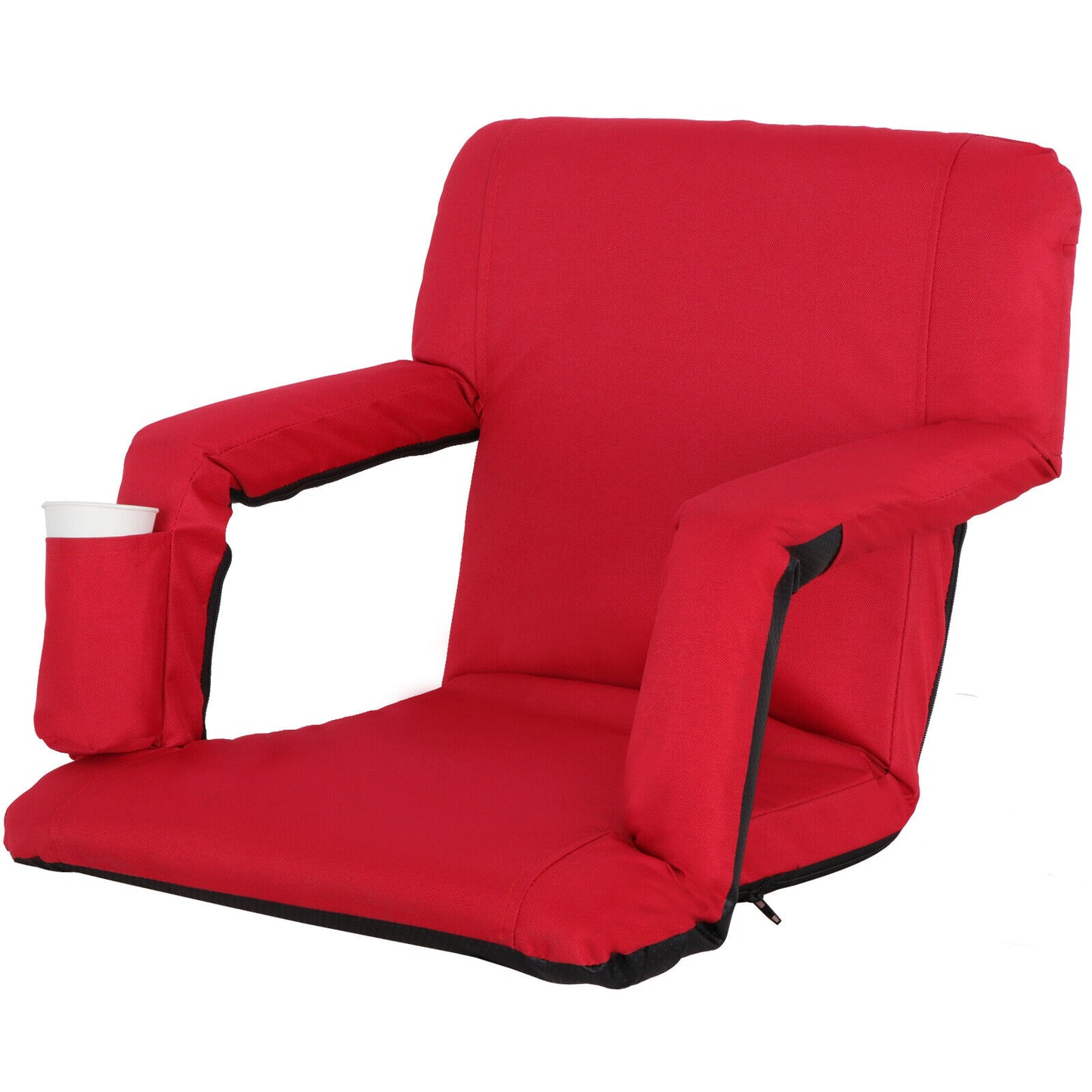 Red Wide Stadium Seats Chairs for Bleachers or Benches - 5 Reclining Positions