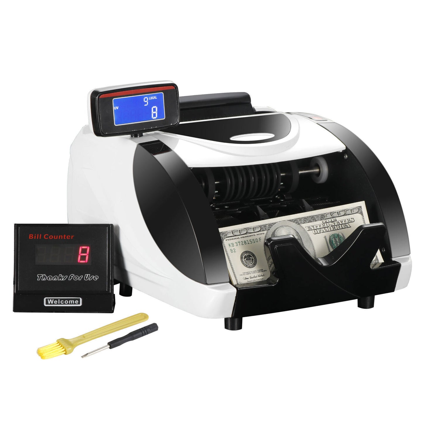 Pro Money Cash Bill Counter Currency Counting Machine Counterfeit Detector UV MG