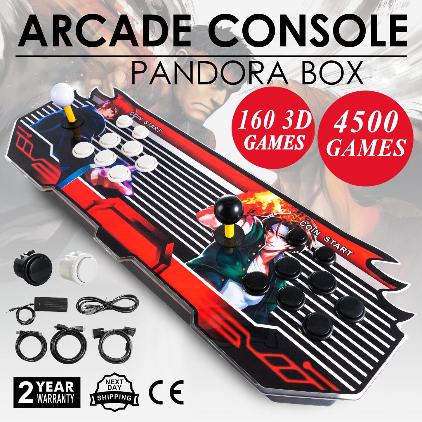 Pandora Box 18s 4500 in 1 Retro Video Games 3D & 2D Double Sticks Arcade Console