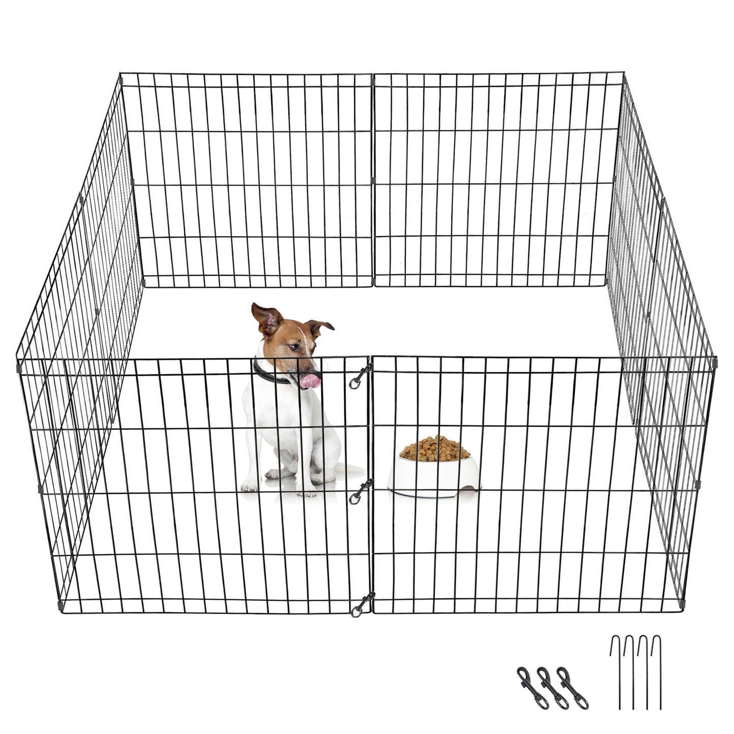 24 Inch 8 Panels Tall Dog Playpen Large Crate Fence Pet Play Pen Exercise Cage