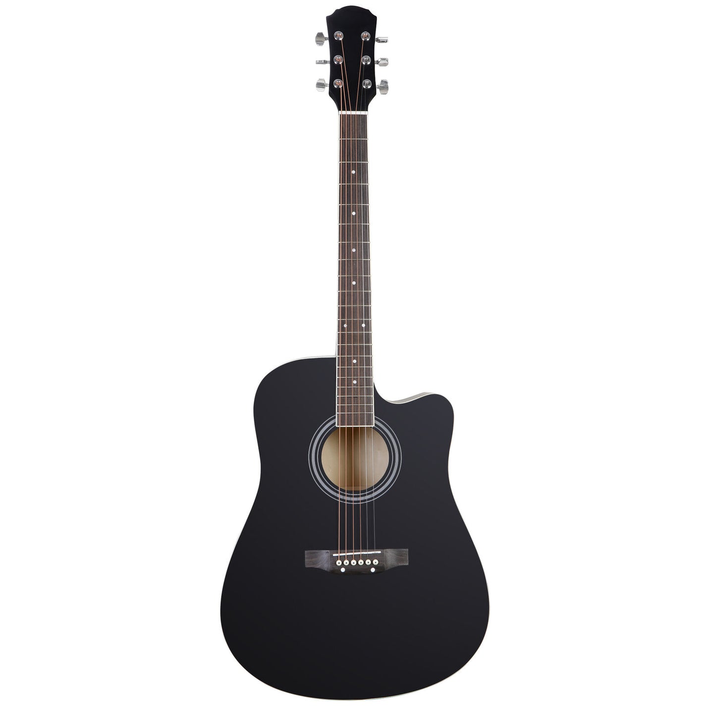 Black 41" Full Size Beginner Acoustic Guitar with Case Strap Capo Strings Tuner