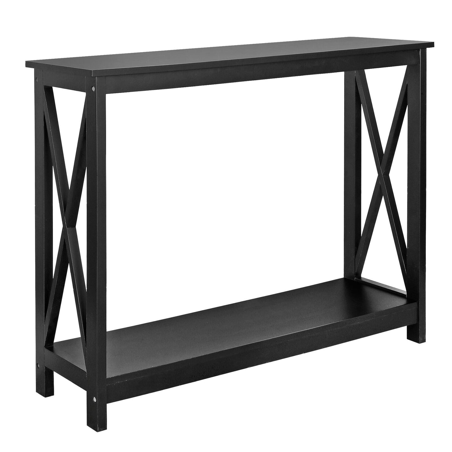 2-Tier Narrow Console Table Sofa Side Table Storage Shelf for Entryway Hallway