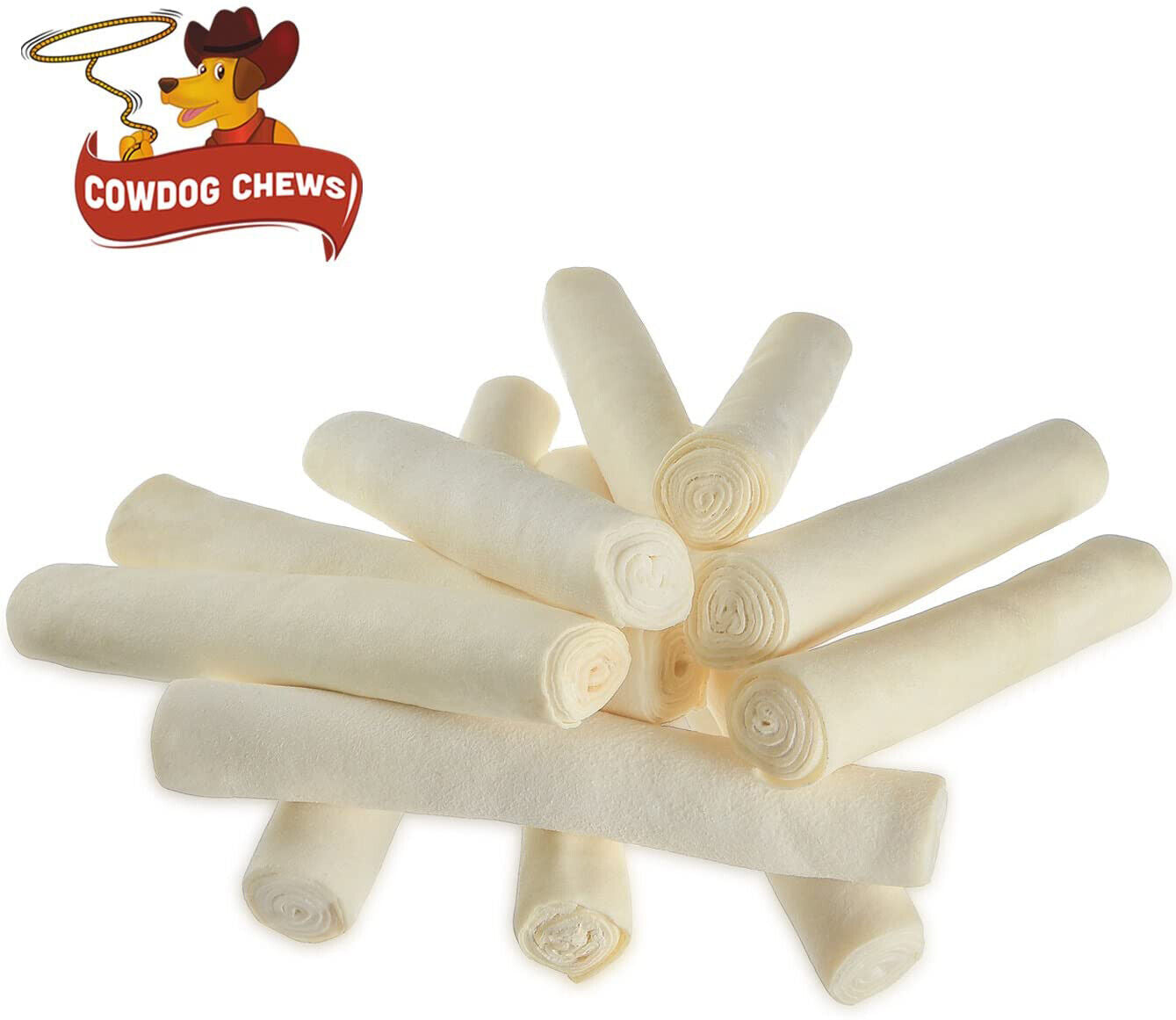 Large 10" 20 Count Dog Retriever Rolls Natural Flavor Rawhide Chews Dog Bone Big