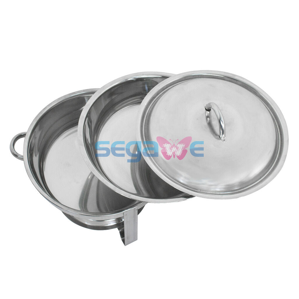 4 Pack Buffet Catering Stainless Steel Chafer Round Chafing Dish 5Qt Party Pack