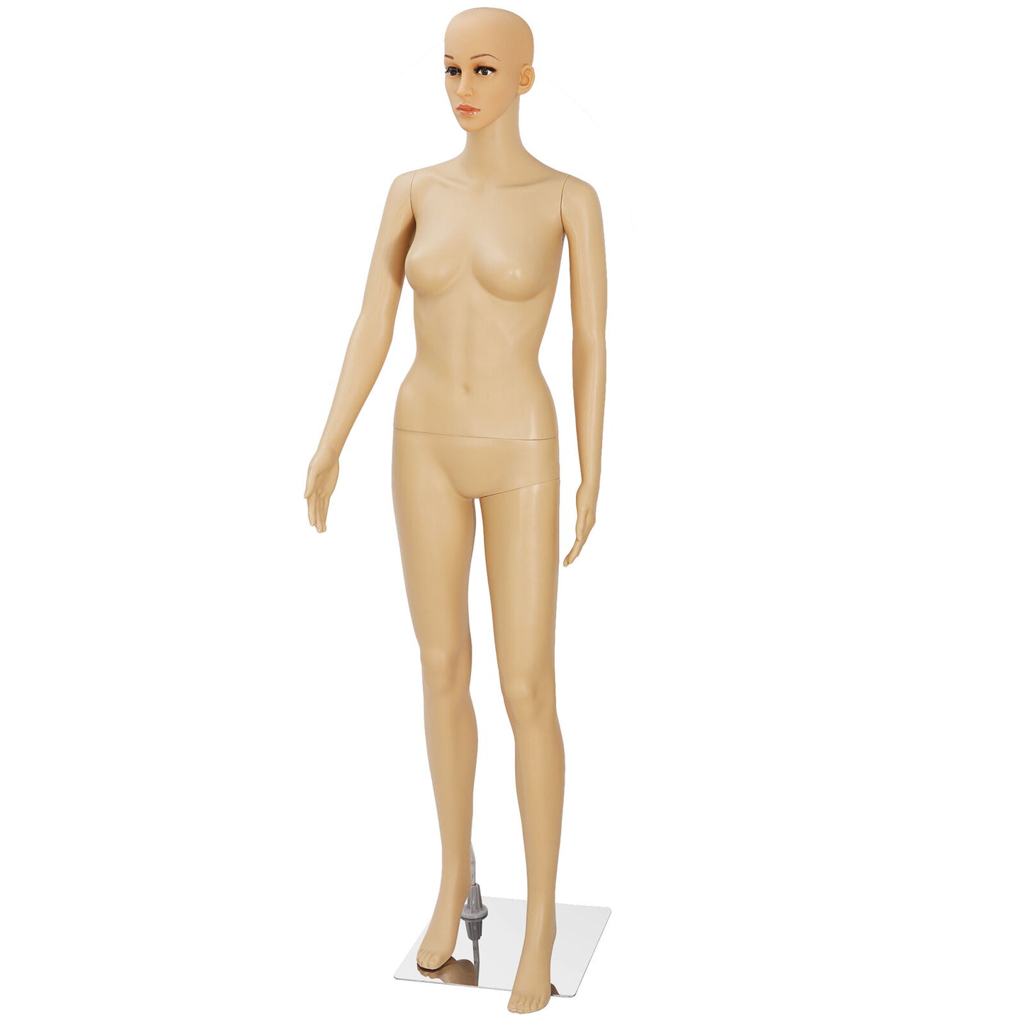 PP Realistic Display Head Turns Dress Form with Base Female Mannequin Full Body