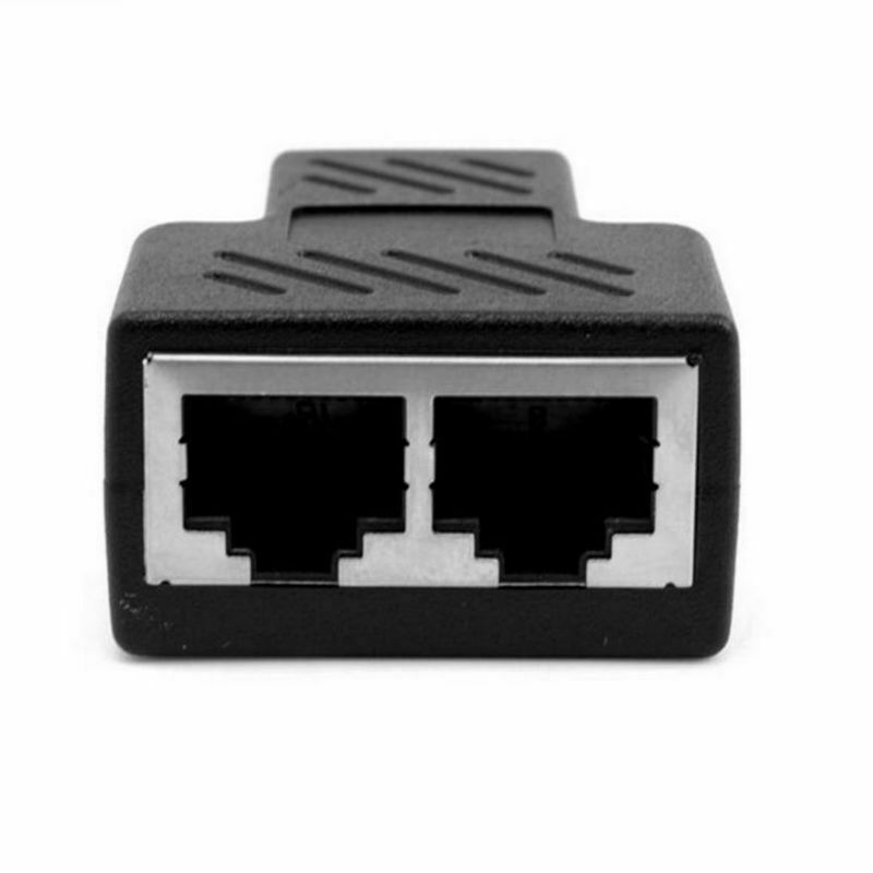 RJ45 Splitter Adapter 1 to 2 Ways Dual Female Port CAT5/6/7 LAN Ethernet Cable