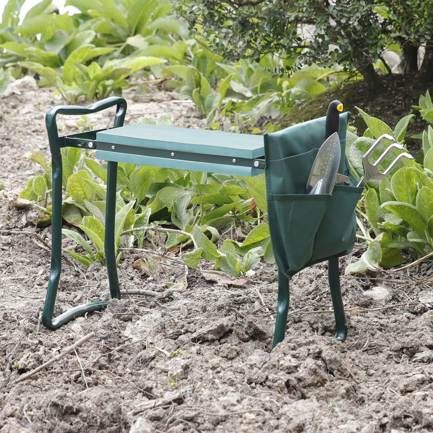 4PCS Folding Garden Kneeler Bench Kneeling Soft Eva Pad Seat With Stool Pouch