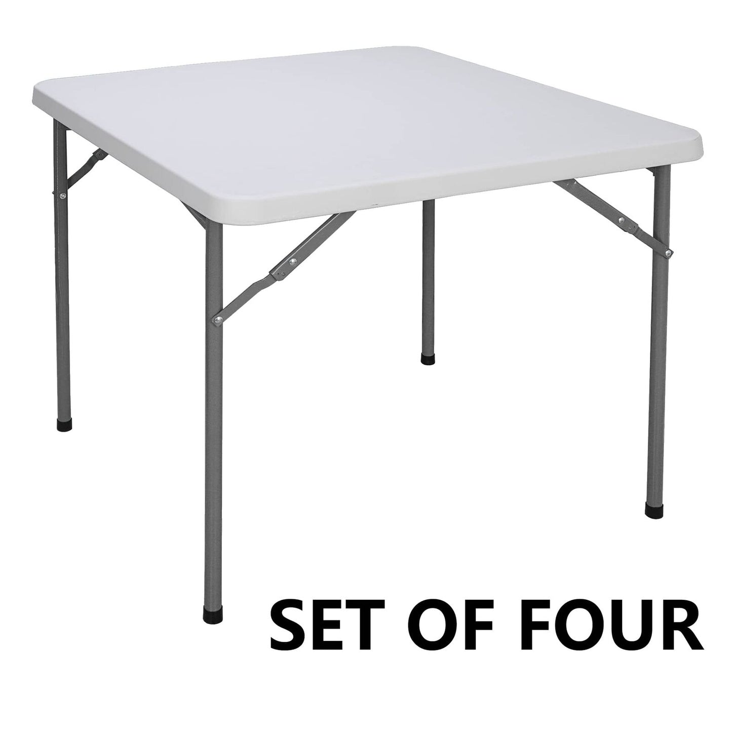 4pcs 3ft Height Adjustable Craft Camping and Utility Folding Carry Table White