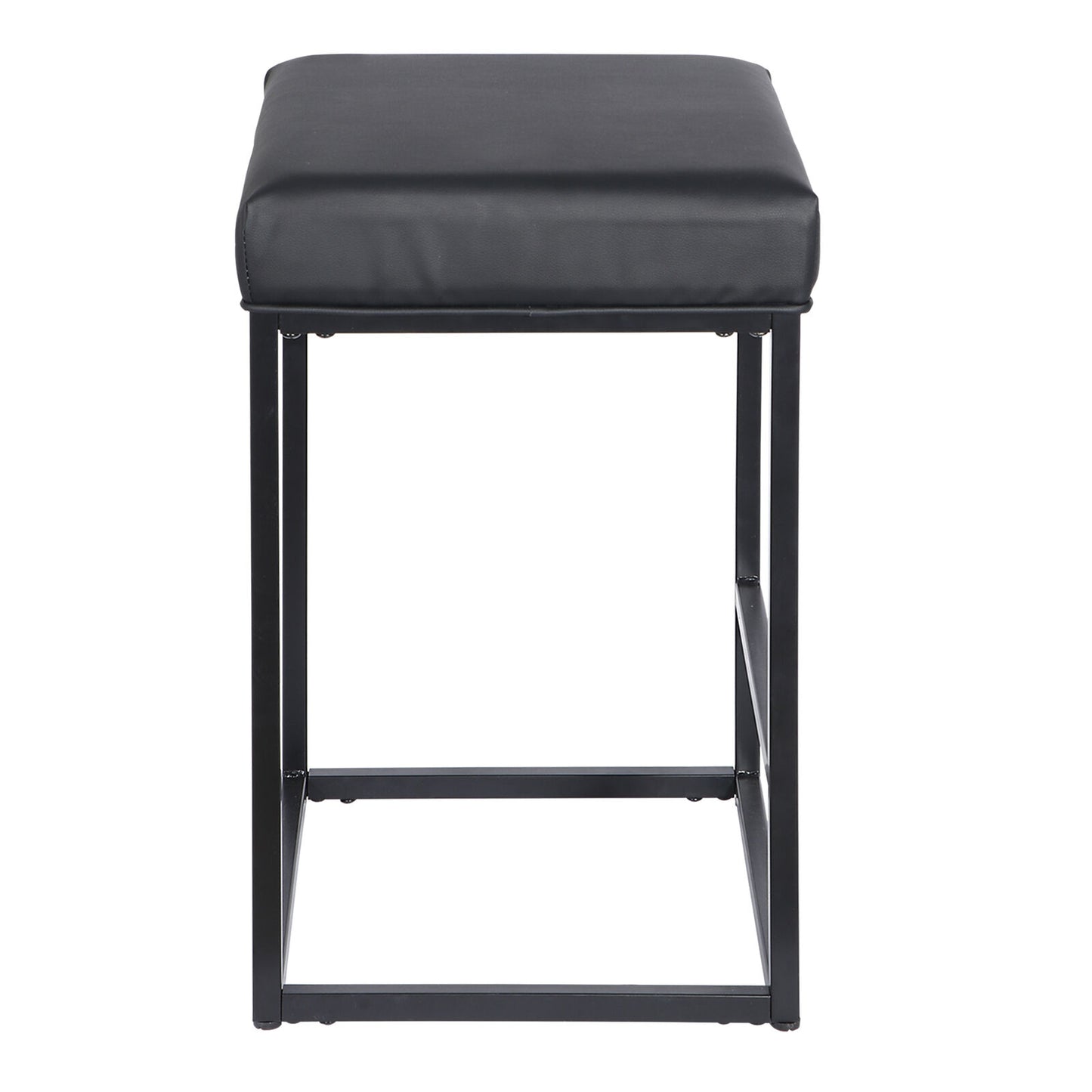 Black Counter Height 24" Bar Stools Set of 2 for Kitchen Counter Backless Modern