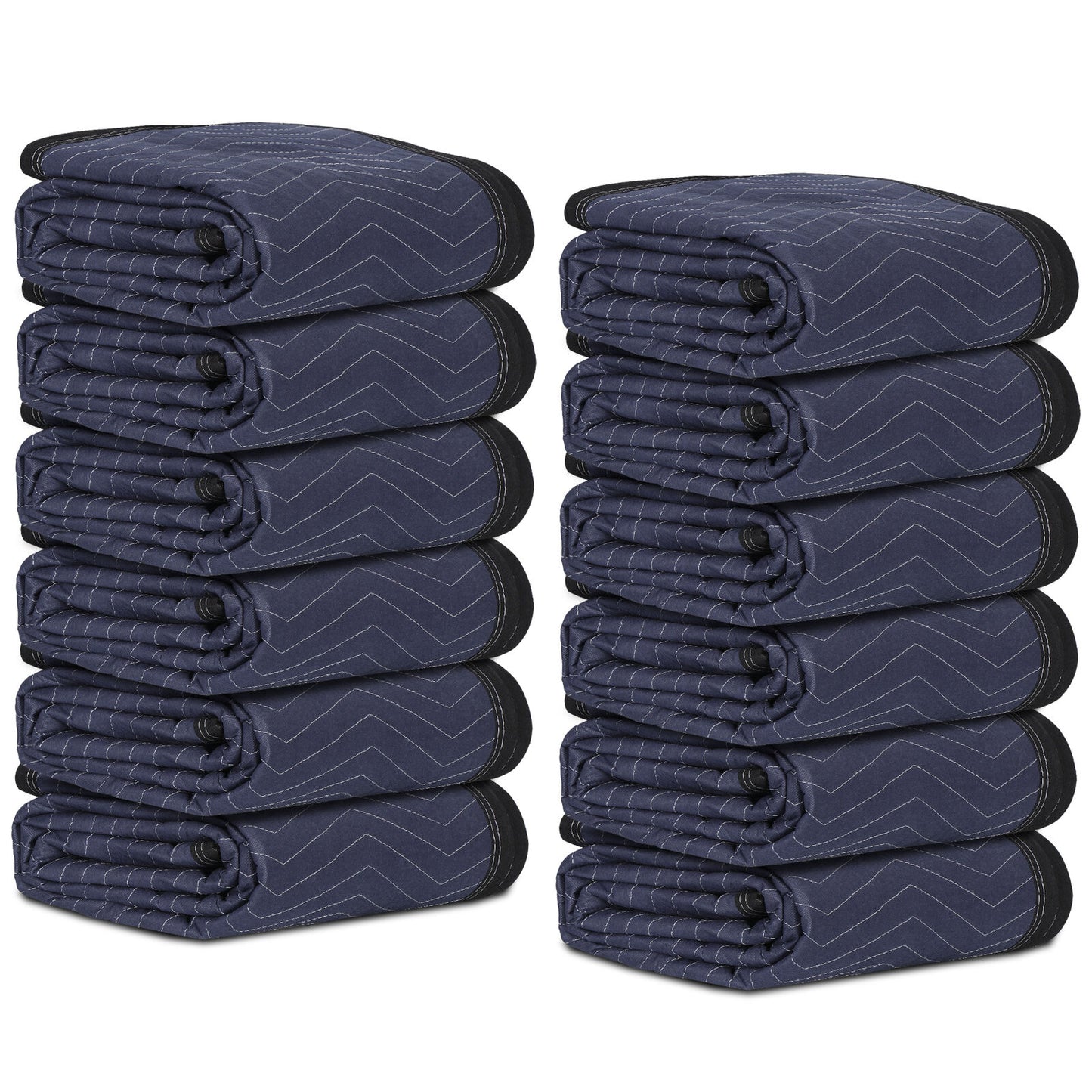 80"x72" Furniture 12 Moving Blankets Protective Shipping Packing Pads Blue/Black