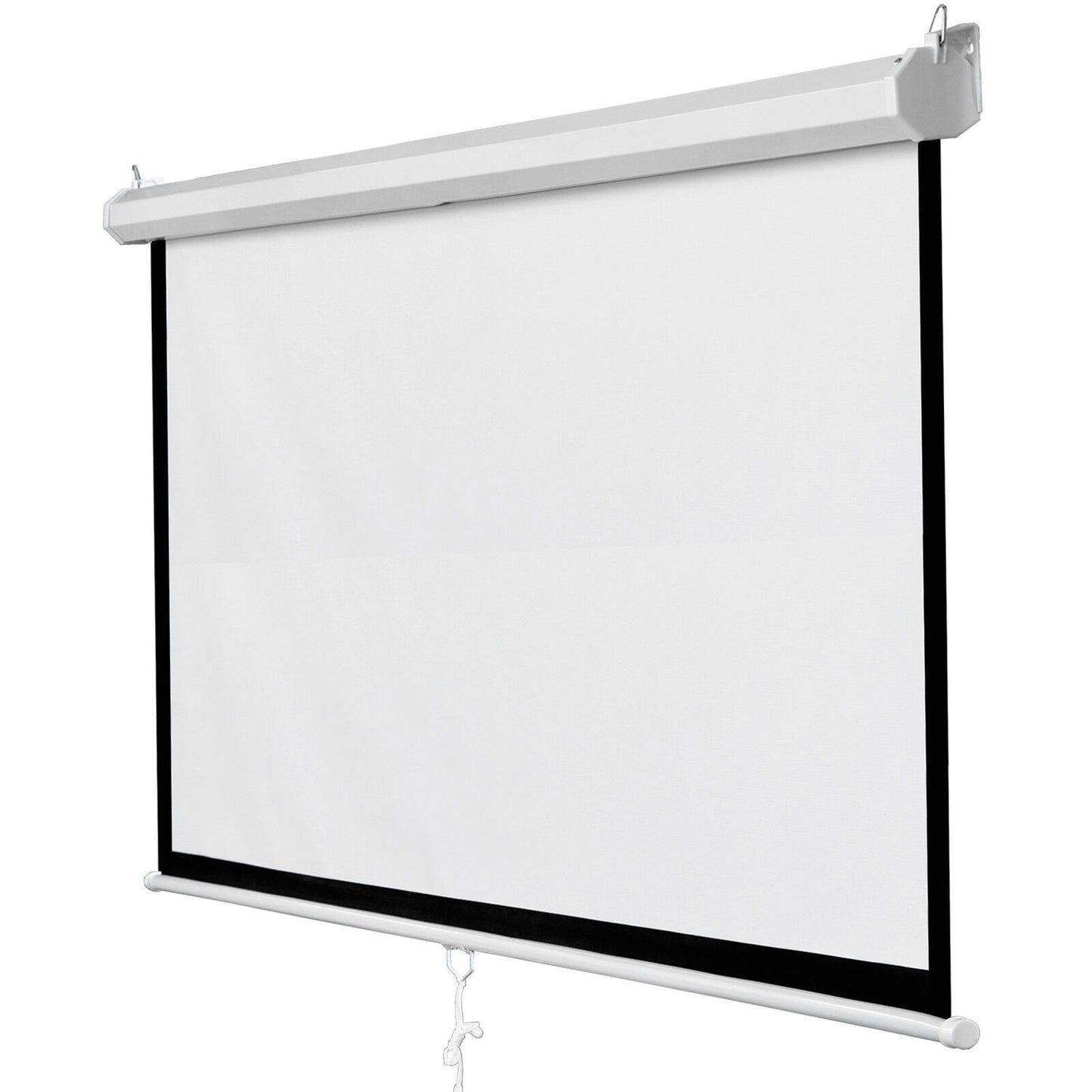119" Manual Pull Down Projector Projection Screen Home Theater Movie 84"x84"