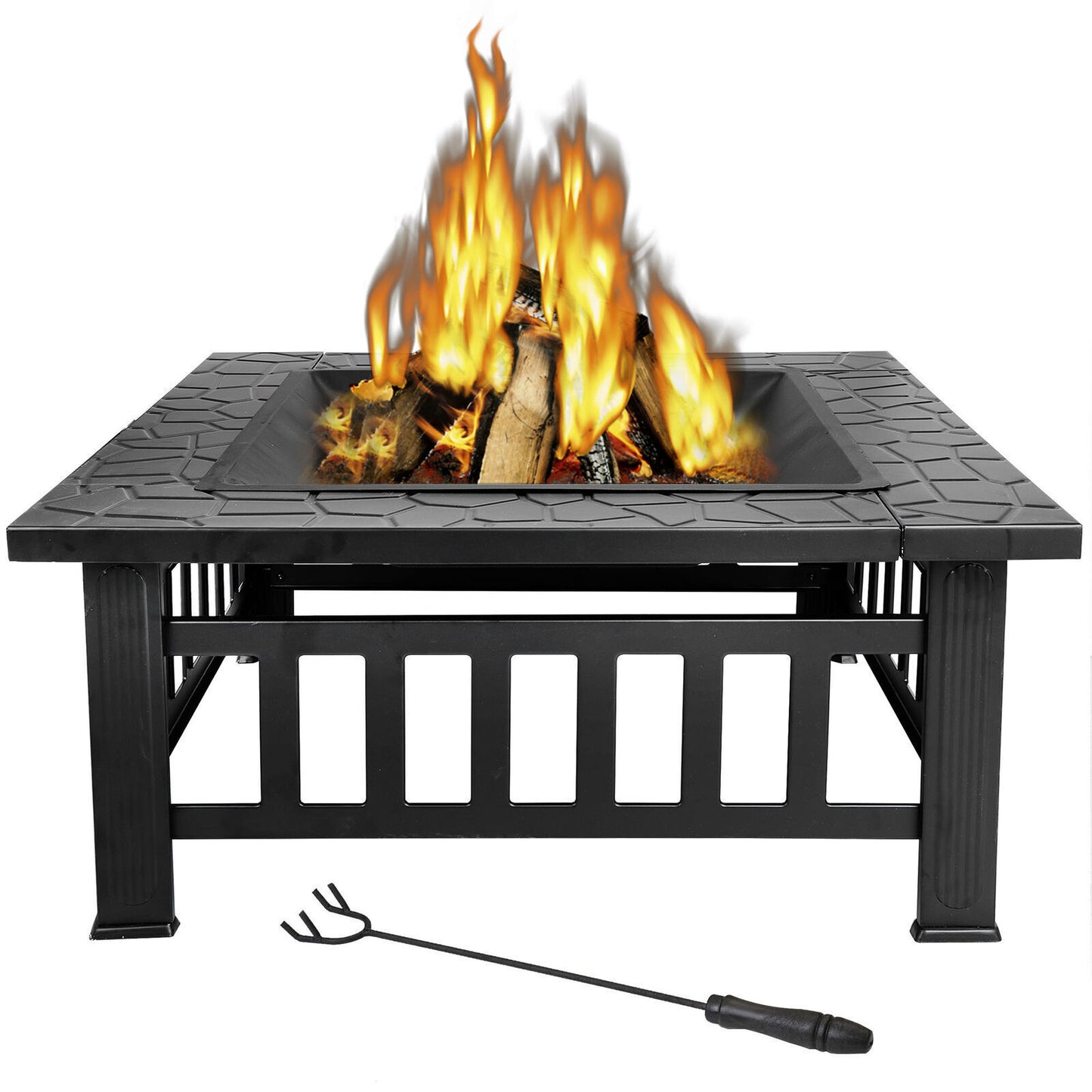 32" Wood Burning Fire Pit Outdoor Firepit Heater Backyard Patio Stove Fireplace