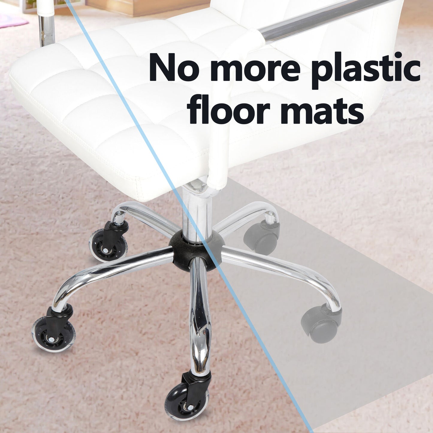 Office Chair Caster Wheels Set of 5 Heavy Duty for All Floors for Desk Floor Mat