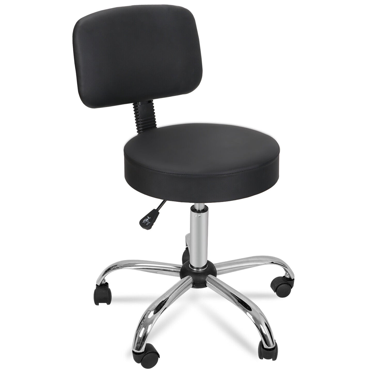 3X Designed Adjustable Salon Stool w/Backrest Beauty Salon Swivel Massage Chair