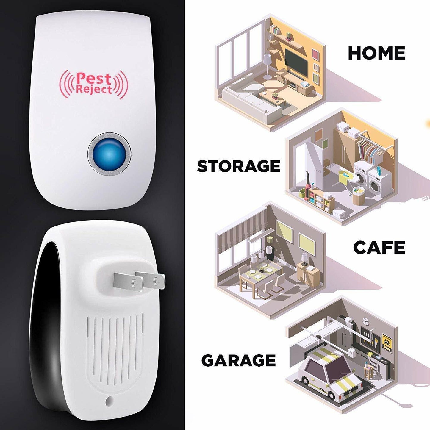Pro Ultrasonic Pest Reject Home Control Electronic Repellent Mice Rat Repeller
