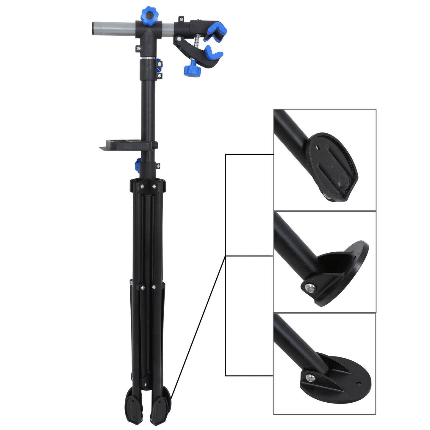 Bike Adjustable 42 - 74'' Bicycle Rack Repair Stand w/Tool Tray &Telescopic Arm