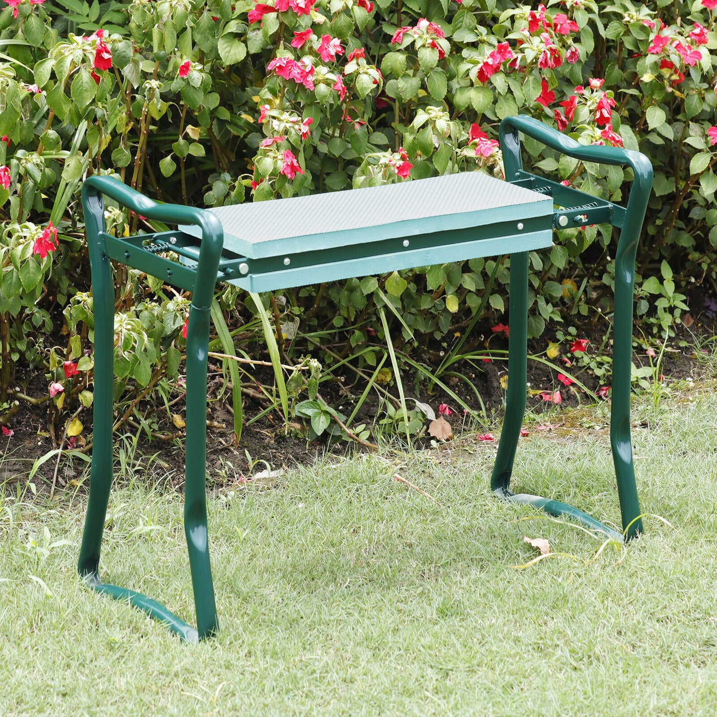 Foldable Garden Kneeler Bench Stool Soft Cushion Seat Pad Kneeling  w Tool Pouch