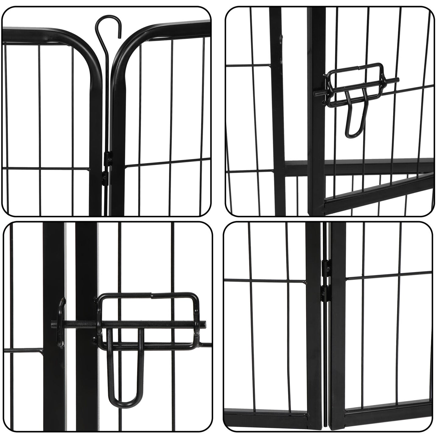 39"Tall Foldable 8 Panels Metal Pet Dog Puppy Cat Exercise Fence Barrier Playpen