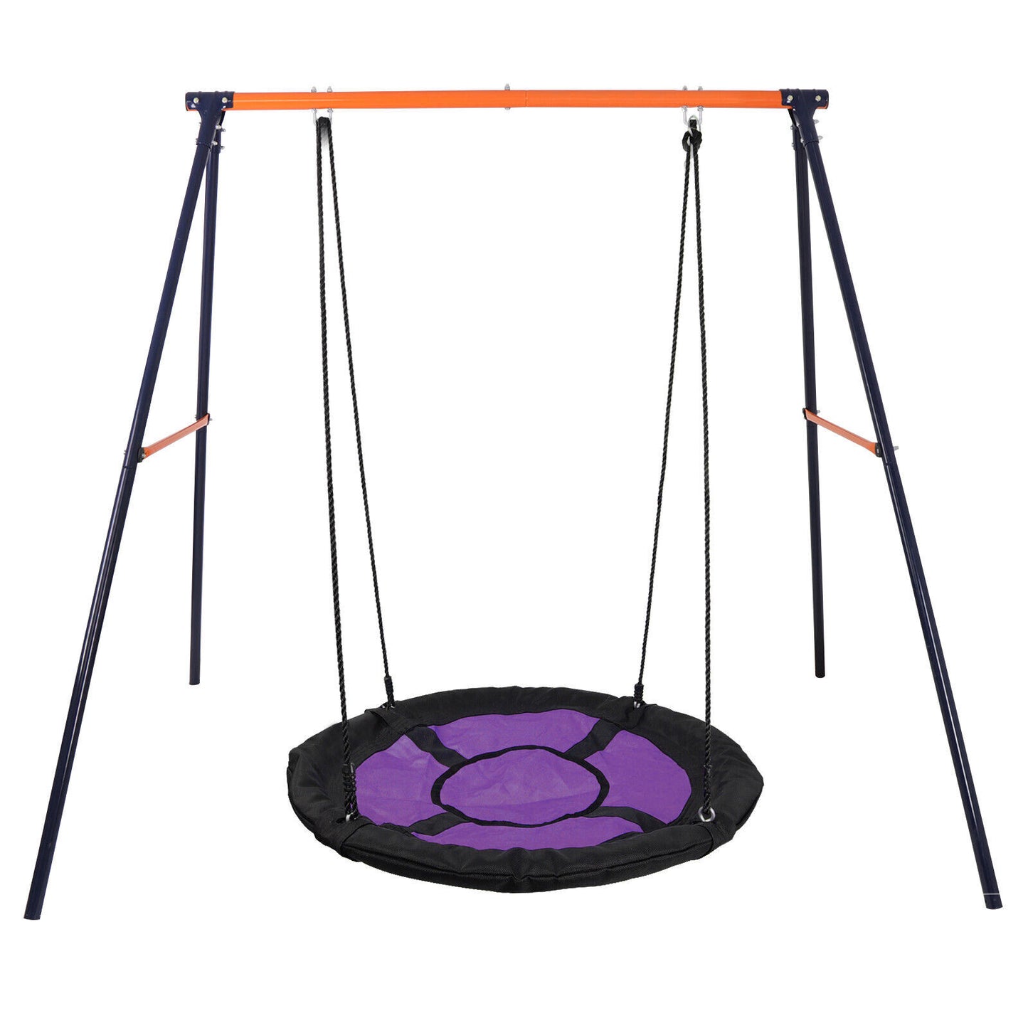 Powder-Coat Painted Metal A-Frame Swing Stand+Durable 40"Large Saucer Tree Swing