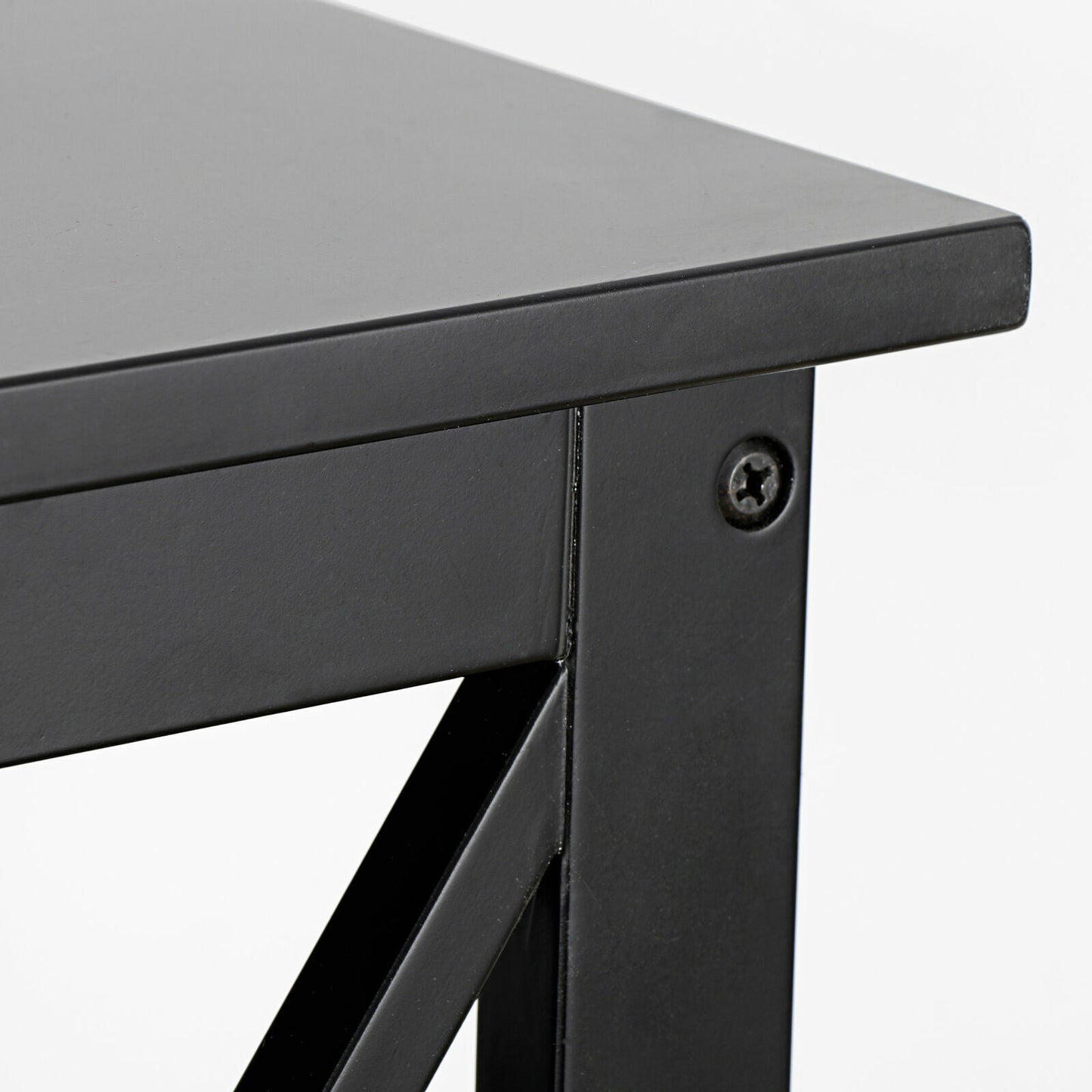 2PCS End Table with Storage Shelves Versatile X-Design Sofa Side Table Furniture