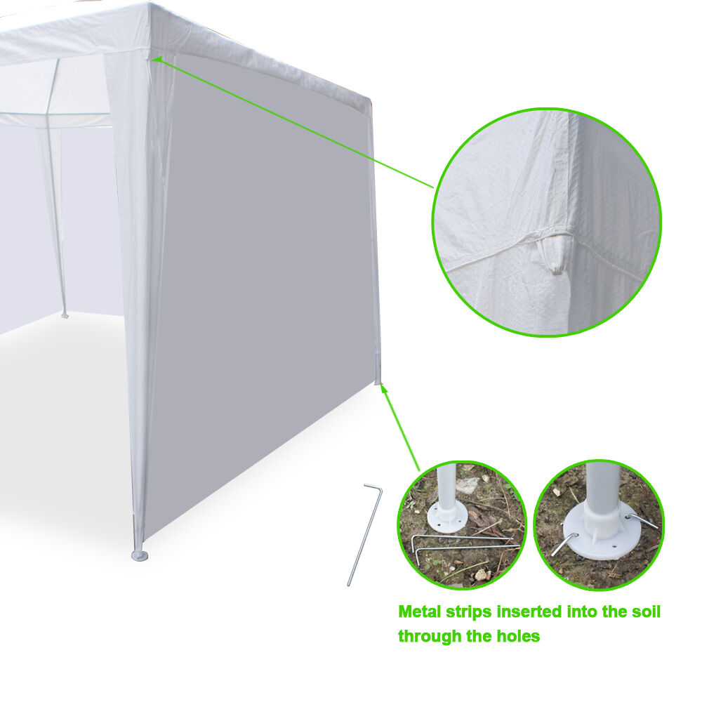 10' x 10' Party Tent Wedding Canopy w/4 Side Walls Gazebo Pavilion White Outdoor