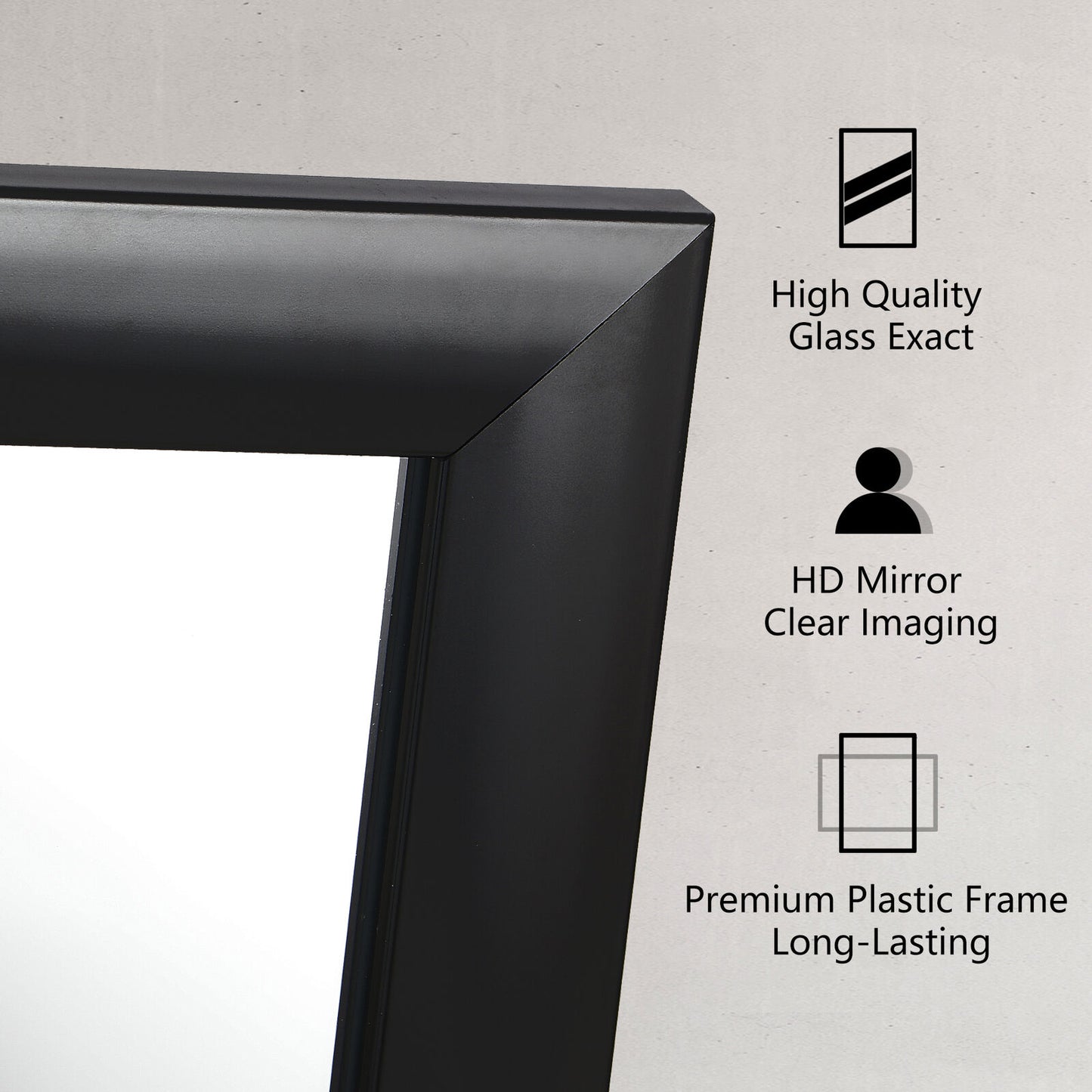 24"x36" Rectangular Modern Metal Frame Wall Mirror for Bathroom Washroom Black