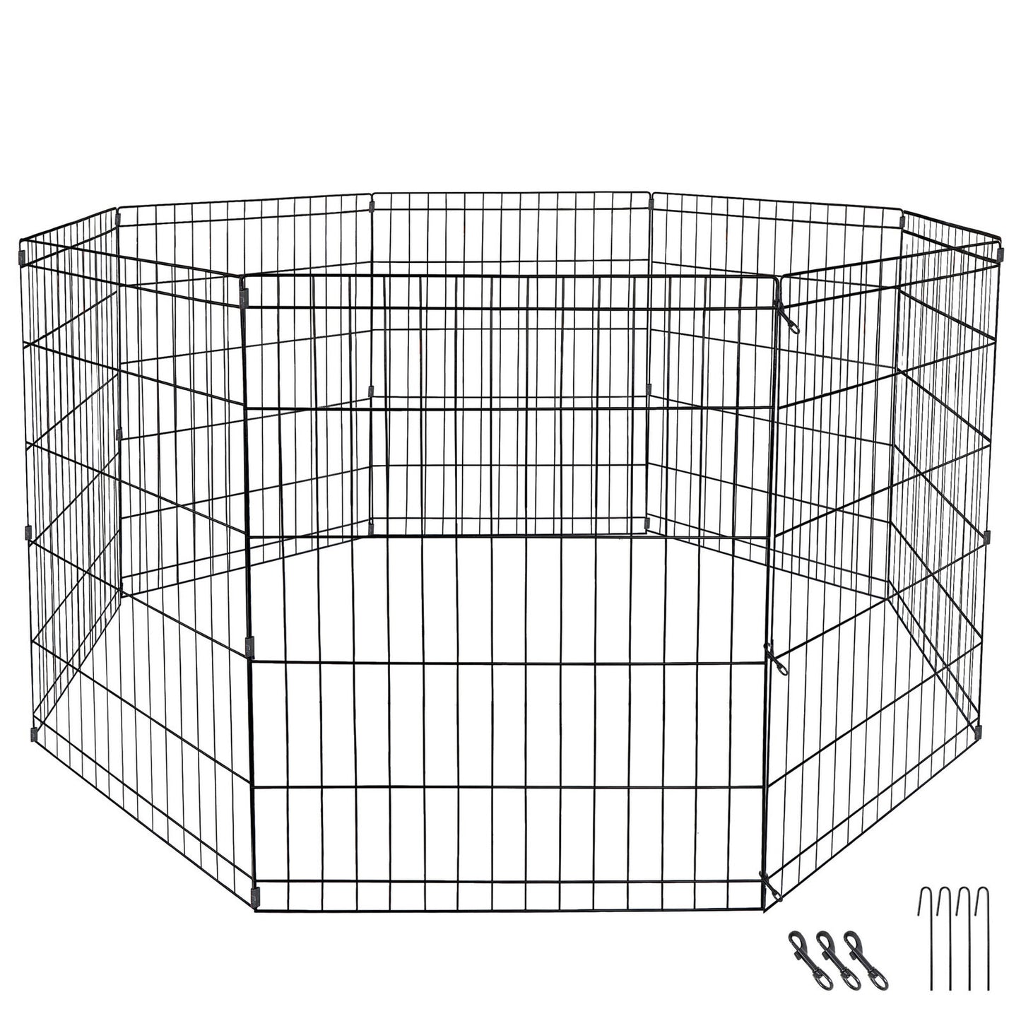 30 Inch 8 Panels Tall Dog Playpen Large Crate Fence Pet Play Pen Exercise Cage