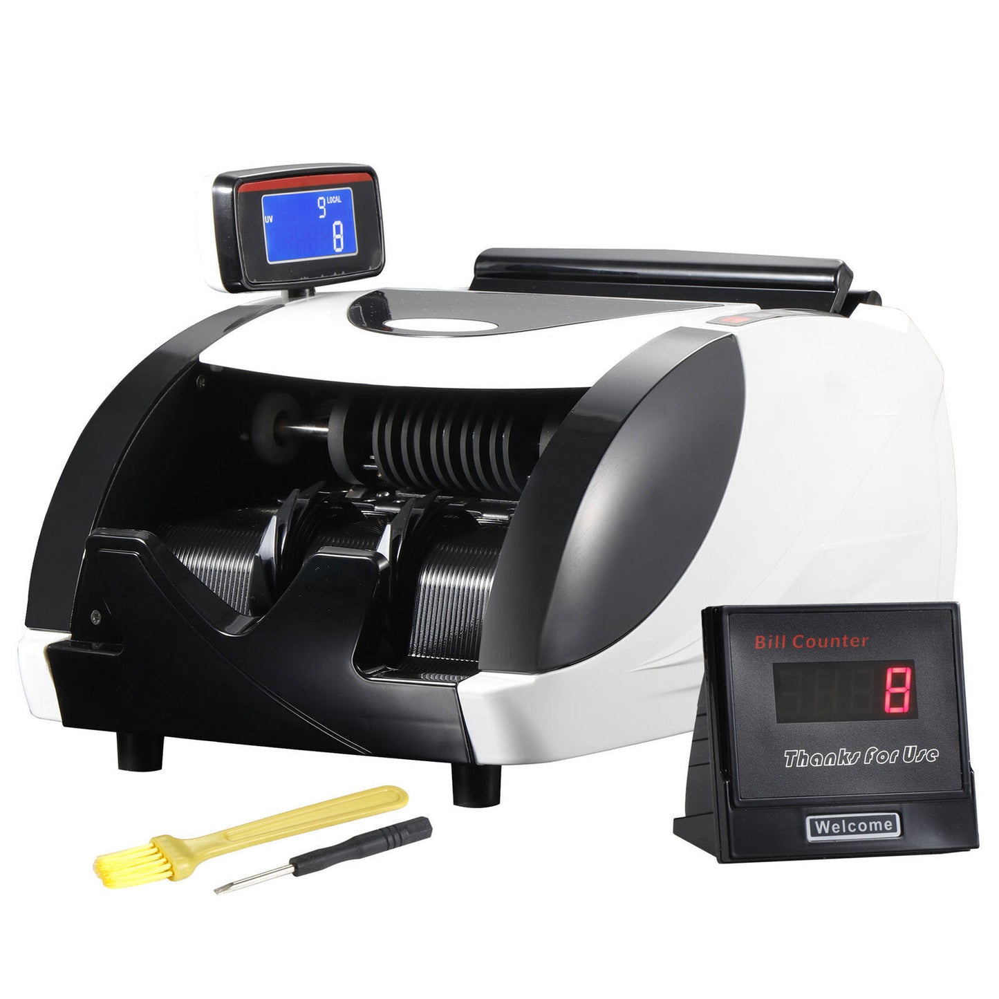 Pro Money Cash Bill Counter Currency Counting Machine Counterfeit Detector UV MG
