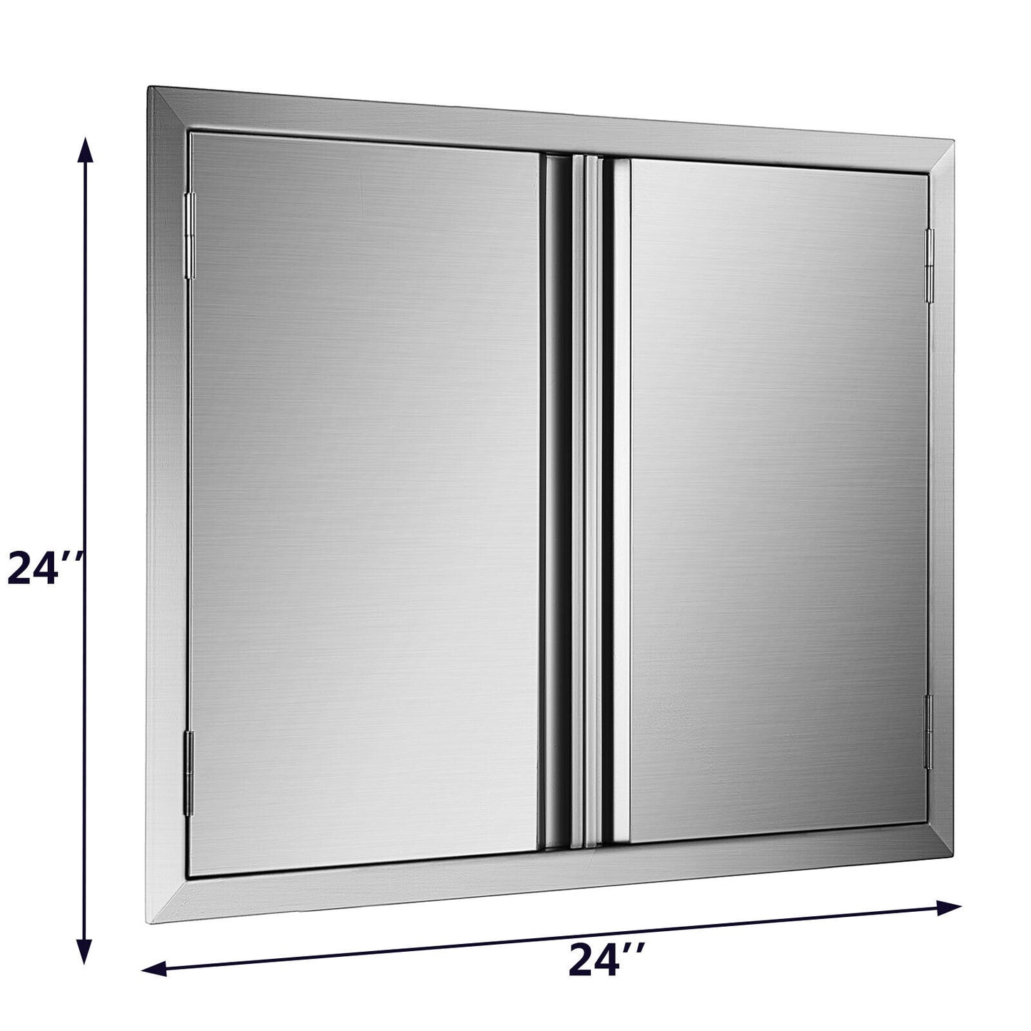 24"x24" Outdoor Kitchen BBQ Island Components Stainless Steel Double Access Door