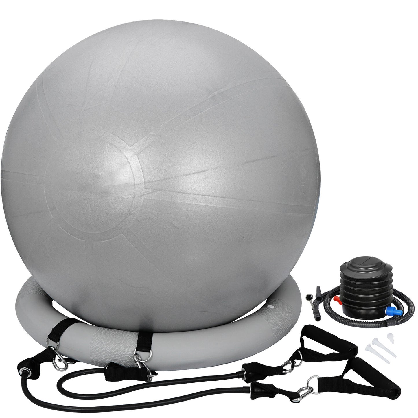 25.6"Exercise Fitness Yoga Pilate Ball Stability Base W/Workout Guide,Quick Pump