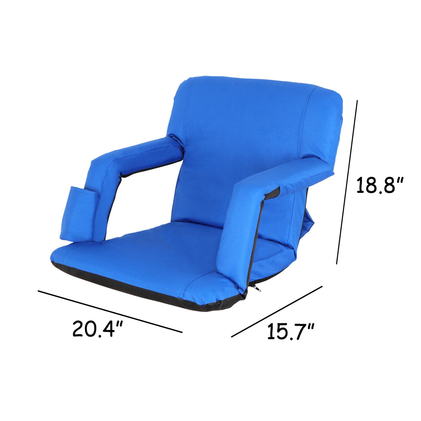 Easy Carry Stadium Seats Chairs Blue Bleachers Benches W/ Padded Cushion Backs
