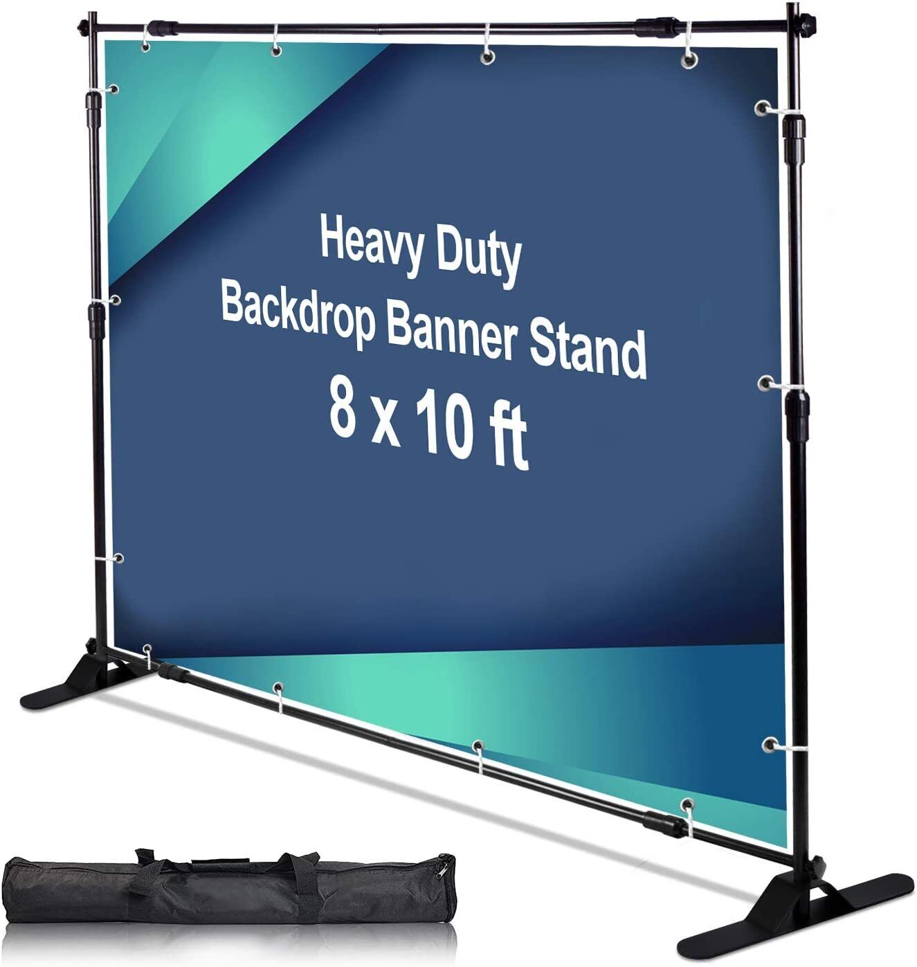 Adjustable 10x8Ft Retractable Banner Stand Step And Repeat Stand Backdrop Banner