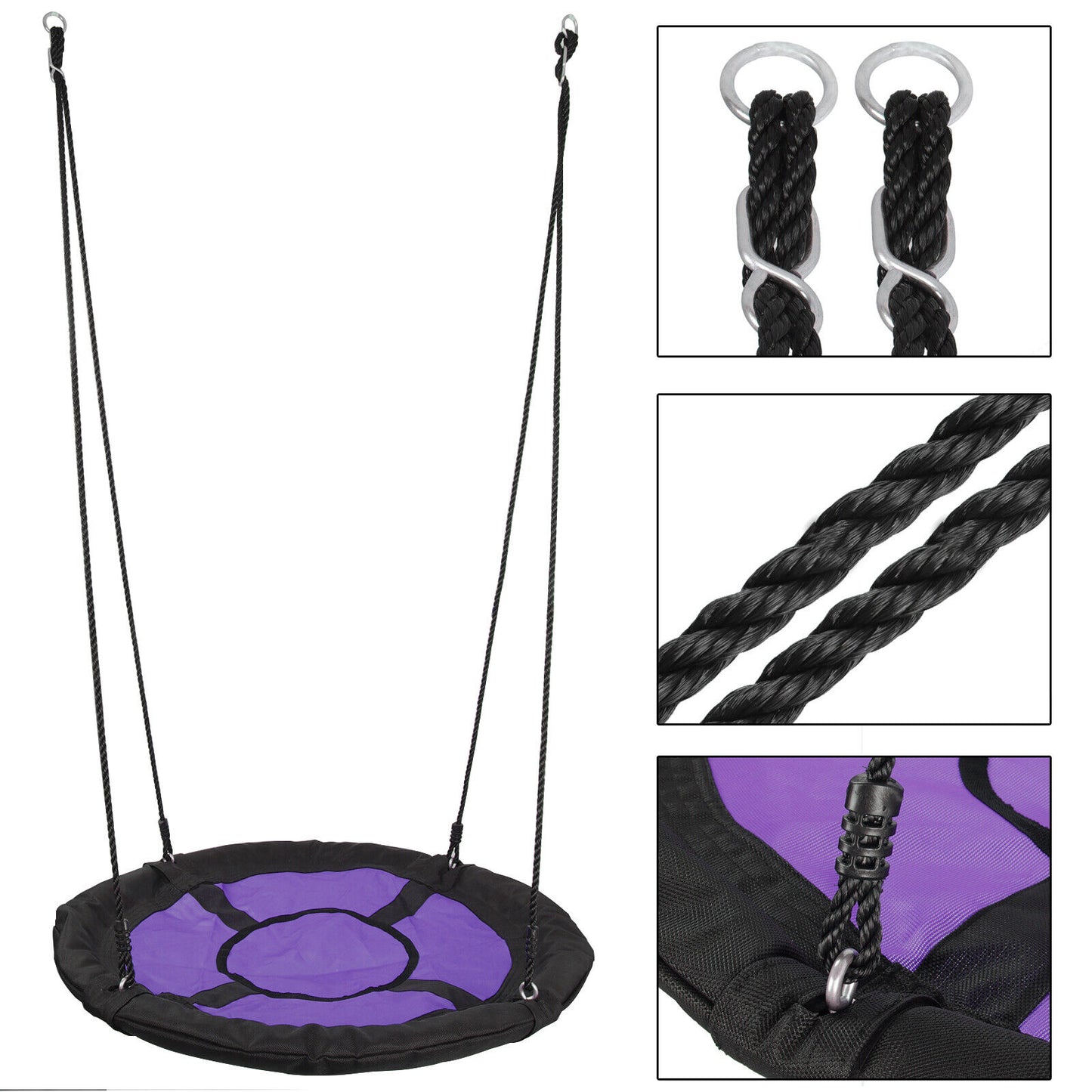 Heavy Duty Porch Swing Frame Stand Set + 40"Large Saucer Tree Swing Safe for Kid
