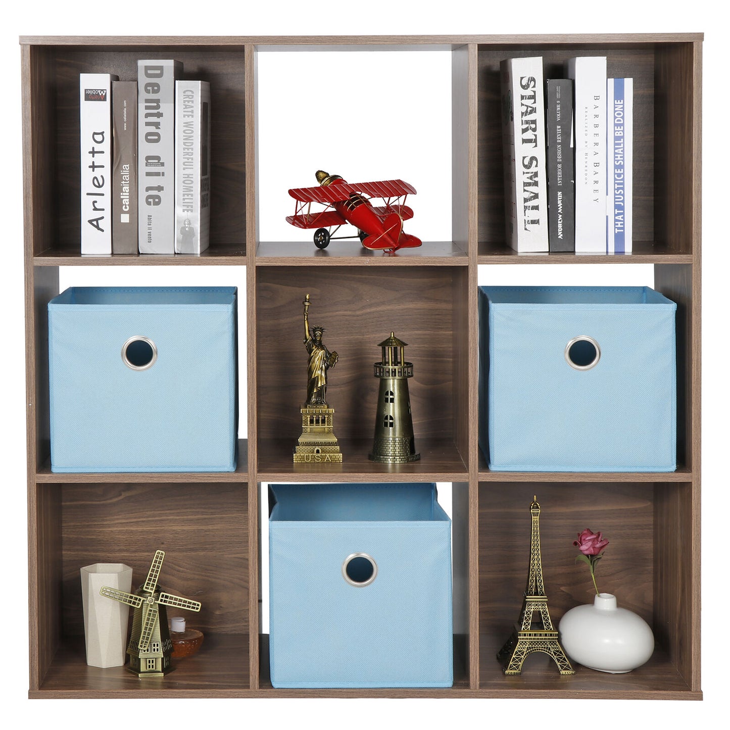 9-Cube Closet Organizer Storage Shelves Save Space Indoor Study Bookshelves