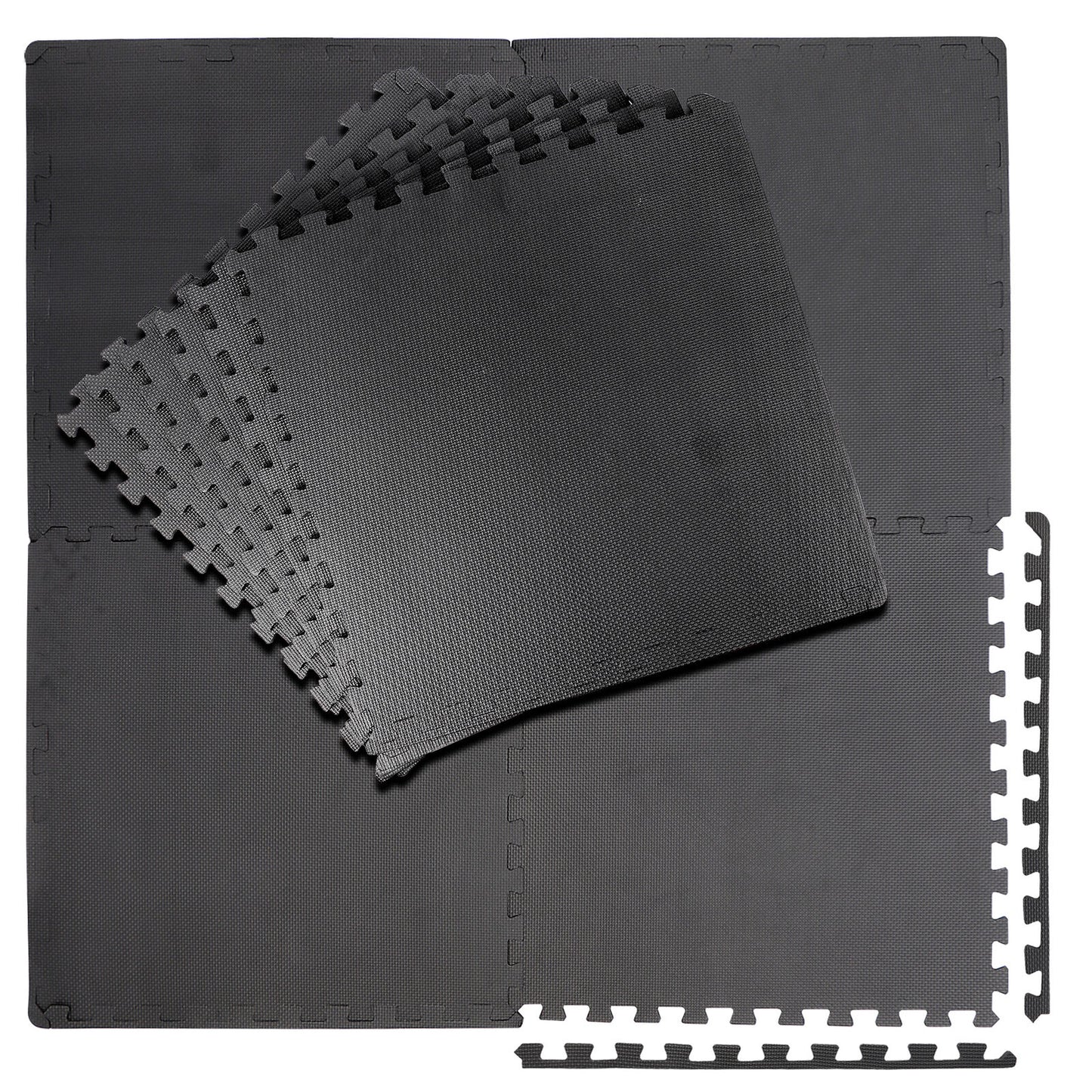 12 Pieces 24''x24''x 0.5'' Puzzle Exercise Floor Mat Interlocking EVA Foam Tile
