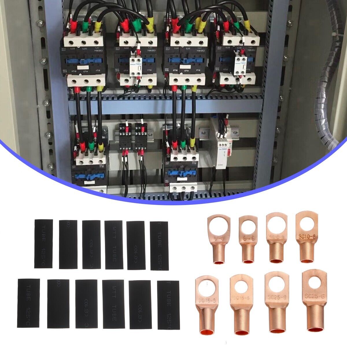 140pcs Copper Wire Lugs Battery Cable Ends Terminal Connectors Assortment Kit US