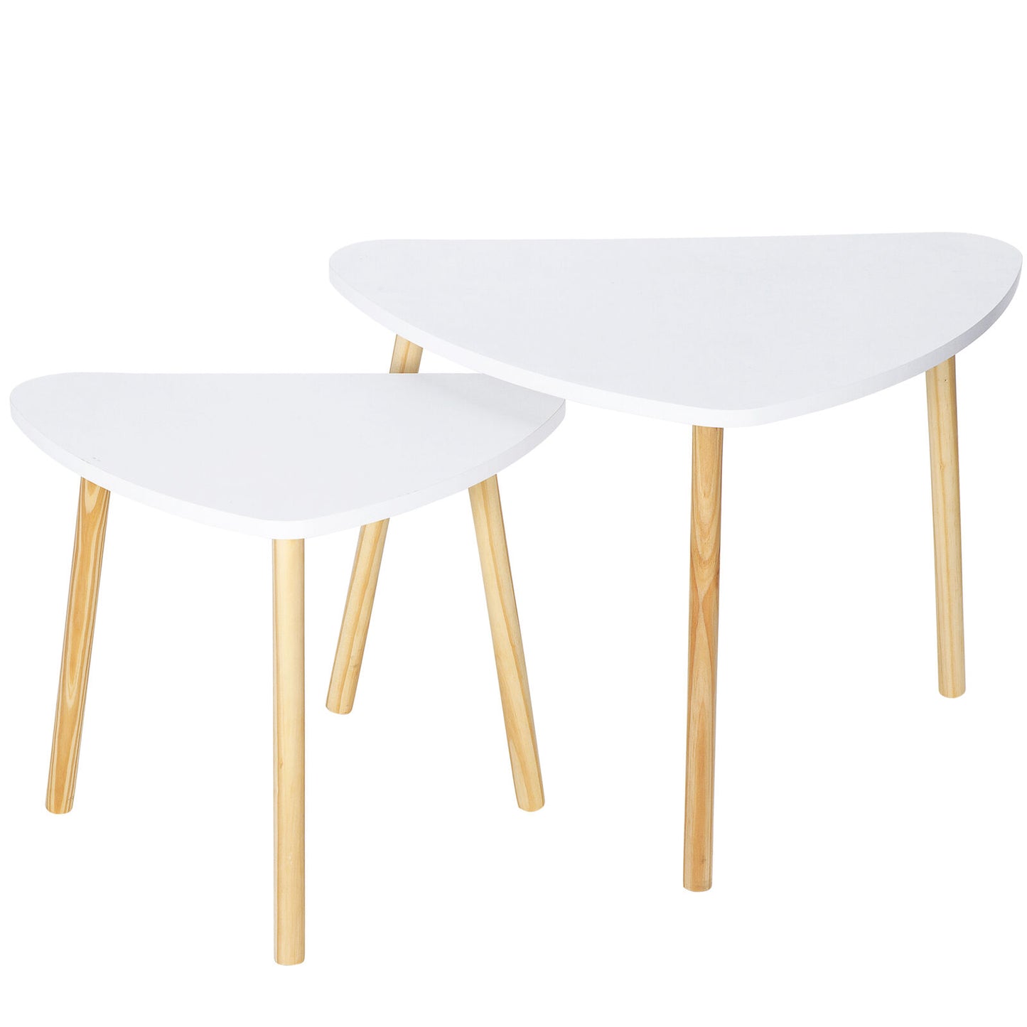 Modern Nesting coffee Dining table White color for Living Room Decor Side Table