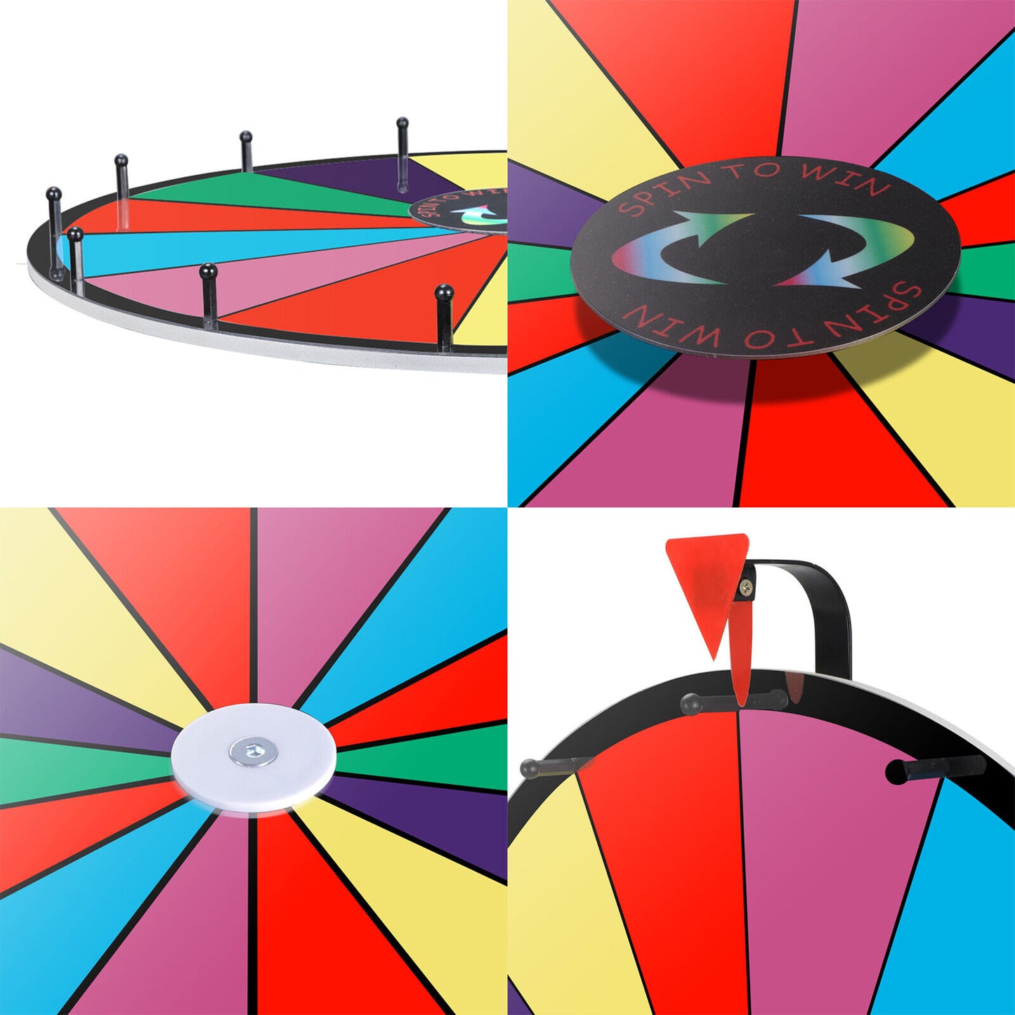 Durable 14 Slots Prize Wheel Customizable Color Erasable Tradeshows Game 24"